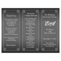 Wedding Program Folder Classic Silver Grey