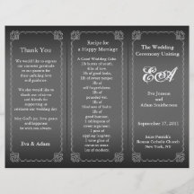 Wedding Program Folder Classic Silver Grey Flyer Design