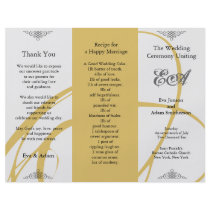 Wedding Program Folder Twirl Amber Grey