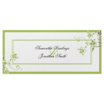 Wedding Program - Green & White Delicate Floral Rack Card Template