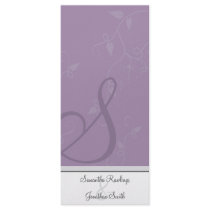 Wedding Program - Monogram Lavender Purple Floral Full Color Rack Card