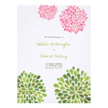 Wedding Program Pink Red Yellow Flower Blooms Personalized Invitations