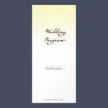Wedding Program Plain Simple Clean Crisp rack cards