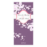 Wedding Program - Purple & White Cherry Blossoms Personalized Rack Card