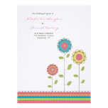 Wedding Program Rainbow Tall Flower Blooms Personalized Invitations