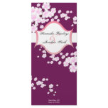 Wedding Program - Sangria & White Cherry Blossoms Custom Rack Cards