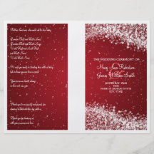 Wedding Program Sparkling Wave Red Flyer Design