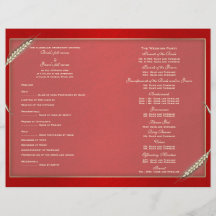 Wedding program template (three) custom flyer
