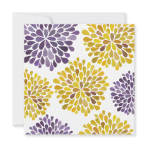 Wedding Purple Yellow Flower Blossoms Invitation