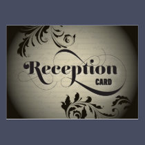 Wedding Reception Card Gorgeous Bold Script & Fern business cards
