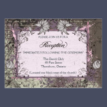 Wedding Reception Card Gorgeous Vintage Florals business cards