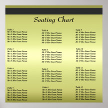 Wedding Reception Seating Chart Poster
