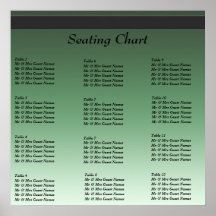 Wedding Reception Seating Chart Poster
