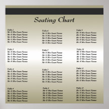 Wedding Reception Seating Chart Poster