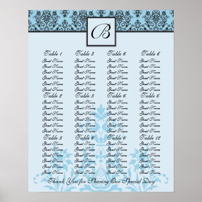 This wedding seating chart is designed to fit in a standard frame and comes
