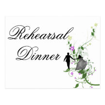 Wedding Rehearsal  Dinner Invitation floral Postcards