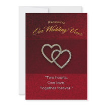 Wedding Renewal - Two Hearts are One Announcement