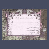 Wedding Response RSVP Card Big Floral Vintage invitations