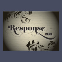 Wedding Response RSVP Card Bold Script Font invitations