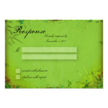 Wedding Response RSVP Card - Bright Asian Bamboo Personalized Announcement