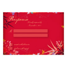 Wedding Response RSVP Card - Bright Asian Bamboo Personalized Invitation