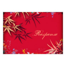 Wedding Response RSVP Card - Bright Asian Bamboo Personalized Invites