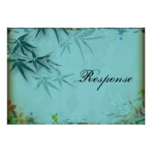 Wedding Response RSVP Card - Bright Asian Bamboo Custom Invitations