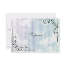 Wedding Response RSVP Card - Purple Green Swirl Invites