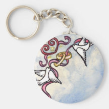 Wedding ring doves keychains
