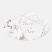 Wedding Rings & Champagne Glasses Save The Date Stickers