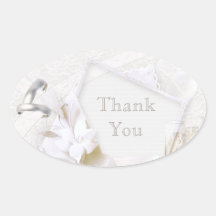Wedding Rings & Champagne Glasses Thank You Stickers