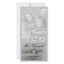 Wedding Rings Engagement Announcement Photo Card