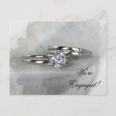 Wedding Rings Engagement Announcement Postcard by loraseverson