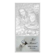 Wedding Rings Just Married Photo Card