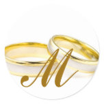 Wedding Rings Monogram M Invitation Seal stickers