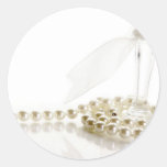 Wedding Rings Wedding Pearls Round Sticker