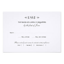 Wedding RSVP Card 2 | Art Deco Elegant Style Custom Invites