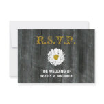 Wedding RSVP Card - Barnwood & Daisy Invite