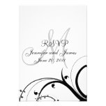 Wedding RSVP Card Swirls for Square Invite