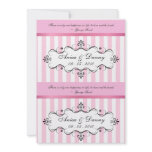 Wedding RSVP Reply Cards - Pink & White Stripes invitations