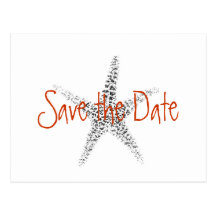 Wedding Save the Date with Starfish Post Card