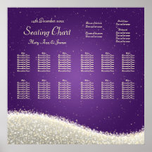 Wedding Seating Chart Dazzling Sparkles Purple Print