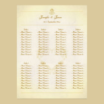 Wedding Seating Plan Chart Vintage Parchment Paper posters