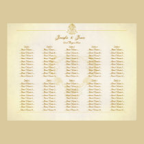 Wedding Seating Plan Chart Vintage Parchment Paper posters