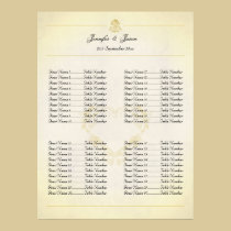 Wedding Seating Plan Vintage Parchment Paper posters