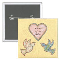 Wedding shower pin Faith Hope Love quilt folk art