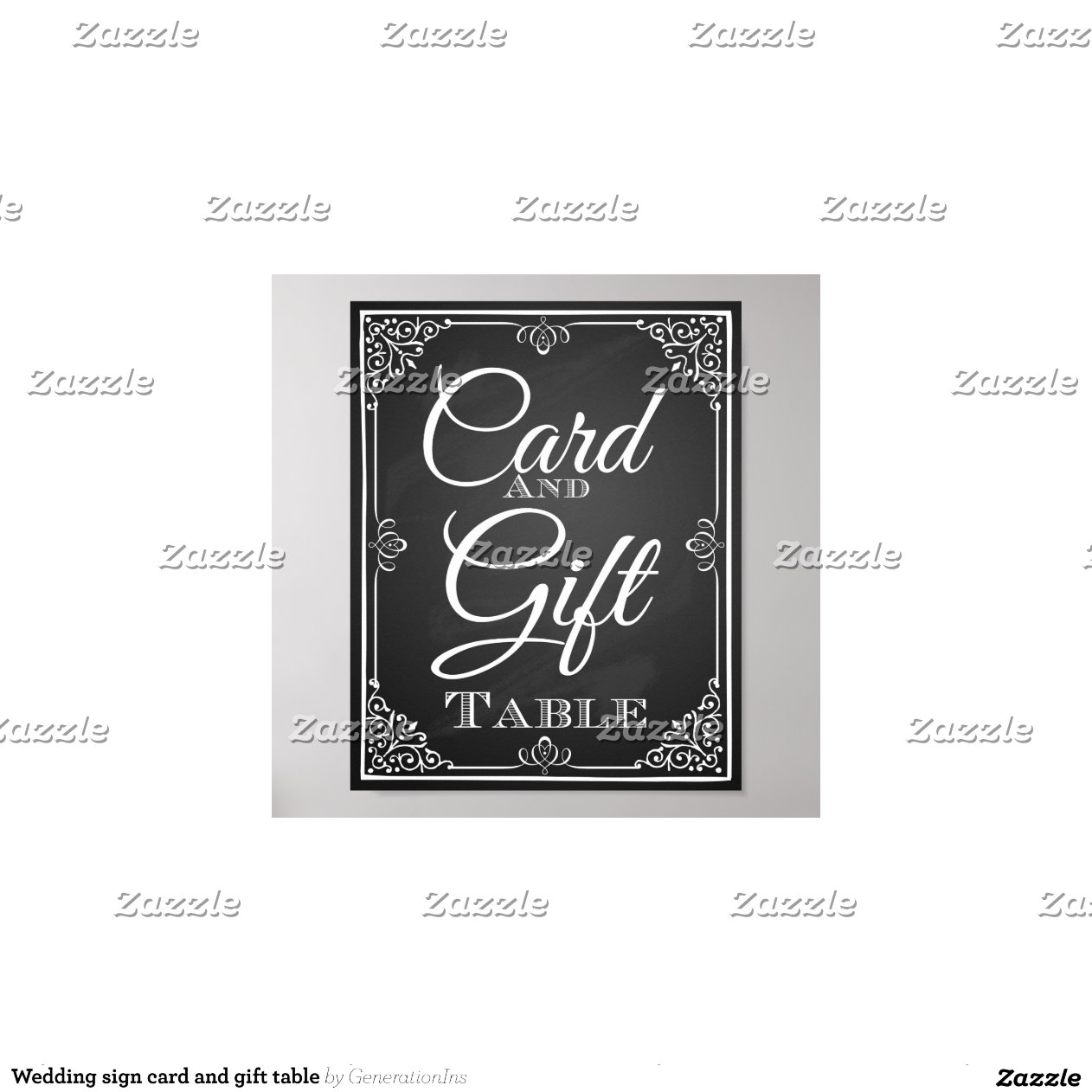 Wedding sign card and gift table poster Zazzle