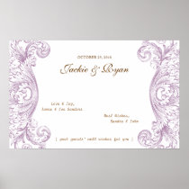 Wedding Signature Keepsake Vintage Spring Purple Poster