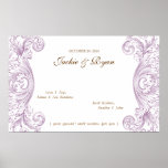 Wedding Signature Keepsake Vintage Spring Purple Poster