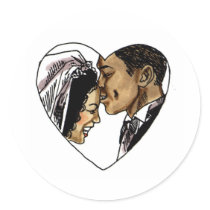 Wedding Stamps 6 Round Sticker